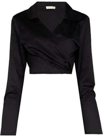 Everlasting Satin Wrap Front Blouse