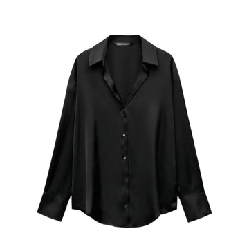 Midnight Luxe Satin Shirt