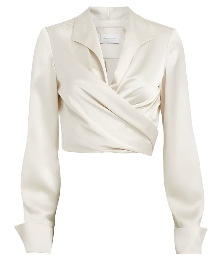 Everlasting Satin Wrap Front Blouse