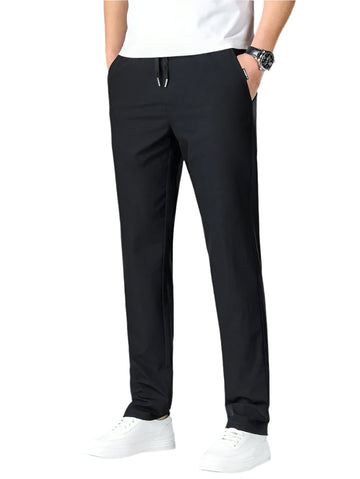 Slim Fit Drawstring Casual Trousers