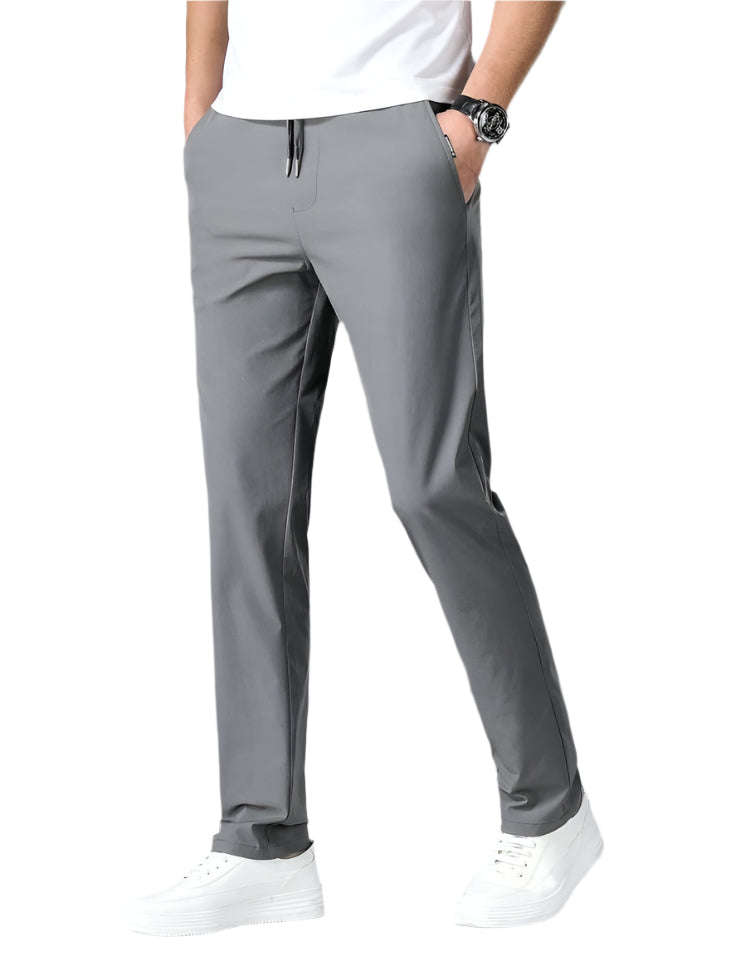 Slim Fit Drawstring Casual Trousers
